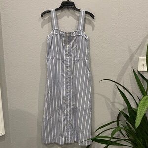 Everlane Blue and White Striped Midi Dress 6